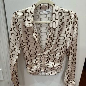 Reformation long sleeve satin top